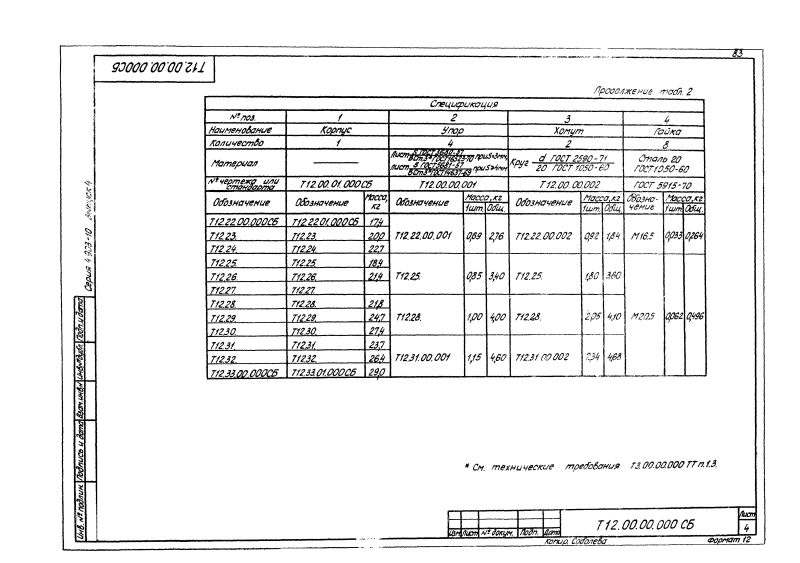 Опора трубопроводов неподвижная хомутовая Т12. Страница 04